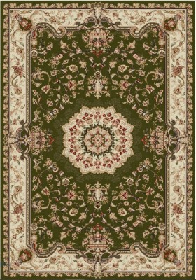 Covor Model Lotos 1520-310, Marime 80 x 150 cm, Verde, Inaltime Fir 8 mm, Antialergic, Polipropilena, Living, Dormitor, Sufragerie, Birou foto