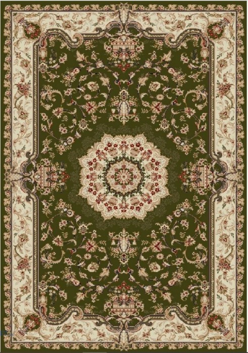 Covor Model Lotos 1520-310, Marime 80 x 150 cm, Verde, Inaltime Fir 8 mm, Antialergic, Polipropilena, Living, Dormitor, Sufragerie, Birou