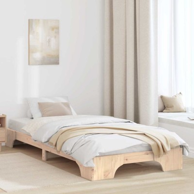 vidaXL Cadru de pat Lemn de pin masiv 100 x 200 cm Lemn masiv de pin 872875 foto