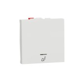 Intrerupator cu Revenire Sonerie LED Schneider Noua Unica Alb 10A, 2 Module