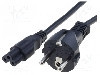 Cablu alimentare AC, 2m, 3 fire, culoare negru, CEE 7/7 (E/F) mufa, IEC C5 mama, SCHURTER - 6052.0042