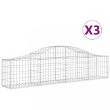 Cumpara ieftin Cosuri gabion arcuite 3 buc, 200x30x40/60 cm, fier galvanizat