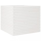 Cumpara ieftin Jardiniera de gradina, alb, 80x80x68,5 cm, lemn masiv de pin