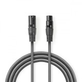 Cablu audio XLR 3-Pini tata - XLR 3-Pini mama Balansat 0.5m GrI NEDIS