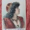 Carte postala color, femeie, 1901