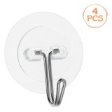 C&acirc;rlige Autocolante, Transparent, 4x4cm, Set 4 Bucăți, Capacitate 1,5kg, Oem