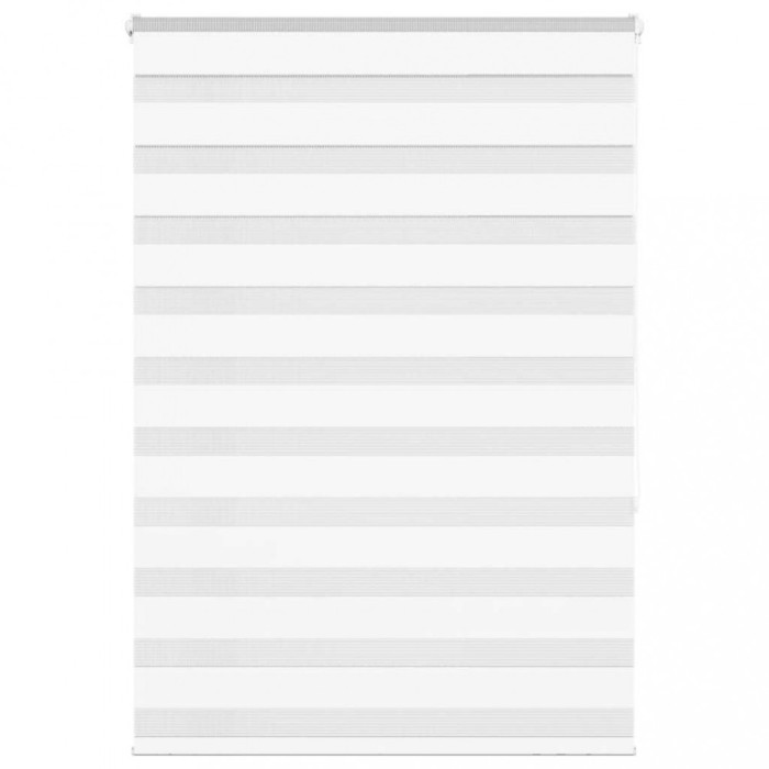 Jaluzea tip zebra alb lățime țesătură 100,9 cm poliester