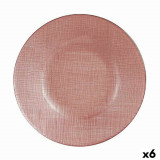 Set 6 farfurii intinse, Vivalto, &Oslash;21 cm, sticla, roz