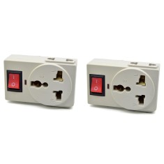 Set 2 x Adaptor priza universal cu intrerupator foto