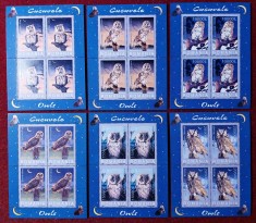 ✅RO 2003 ,LP 1610 a , "Cucuvele " serie de 6 valori ,in coli mici de 4 ,MNH
