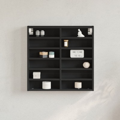 vidaXL Dulap cu vitrină, negru, 60x8,5x58 cm, lemn prelucrat 847962 foto