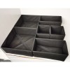 Organizator sertar pentru lenjerie intima, tip cutie cu partitii, set 3 in 1, 6 piese, negru, Flippy