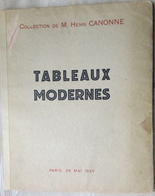 CATALOGUE TABLEAUX MODERNES PARIS 1930:Bonnard/Derain/Dufy/Matisse/Monet/Renoir+ foto