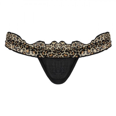 Chiloți String Plasă, Model Leopard, Negru, One Size, Femei foto