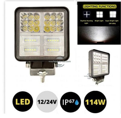 LED Lumini de lucru 12V 24V 114W 7000lm pentru Camion tractor Suv 4x4 Combo foto