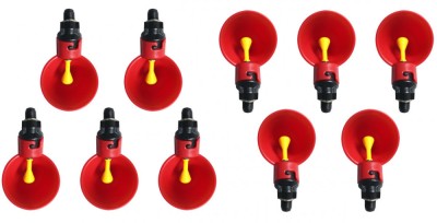 Set 10 dozatoare adapatoare apa pentru pasari, Plastic, Automat, Rosu, MyStyle&amp;reg; foto