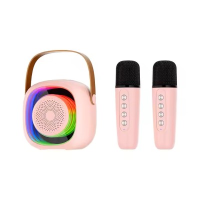 Sistem karaoke portabil cu boxa mini si 2 microfoane wireless PAPLIX -5 tipuri de lumini RGB, 4 Efe foto