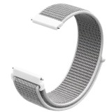 Curea material textil, compatibila Samsung Galaxy Watch3, 40mm, telescoape Quick Release, Light Gray