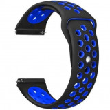 Cumpara ieftin Curea ceas Smartwatch Samsung Galaxy Watch 46mm, Samsung Watch Gear S3, iUni 22 mm Silicon Sport Black-Blue