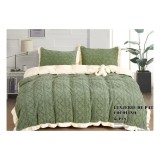 Cumpara ieftin Lenjerie Cocolino Cu Blanita Pentru Pat Dublu, 4 piese, Verde- LJ1002