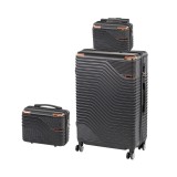 TraveLux Urban XIV gurul&oacute;s bőr&ouml;nd szett fekete