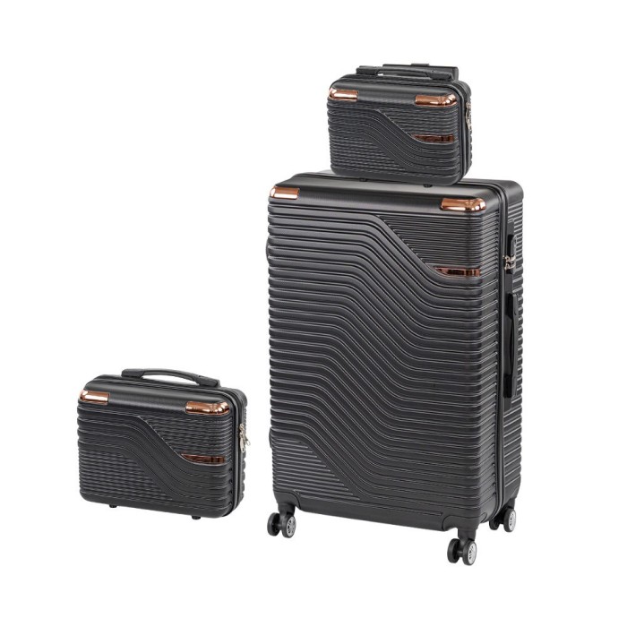 TraveLux Urban XIV gurul&oacute;s bőr&ouml;nd szett fekete