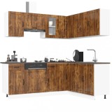 Set dulap de bucătărie din 11 piese &bdquo;Kalmar&rdquo; stejar afumat Lemn