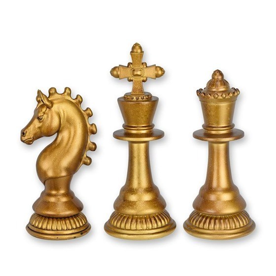 Set trei piese sah aurii din rasini CW-35