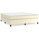 Cumpara ieftin Cadru de pat cu arcuri, crem, 180x200 cm, piele ecologica