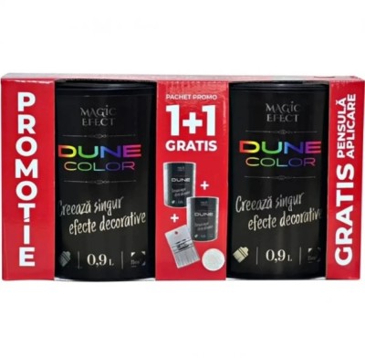 Pachet vopsea decorativa Magic Efect DUNE ELECTRIC BLUE 1+1 gratis + pensula foto