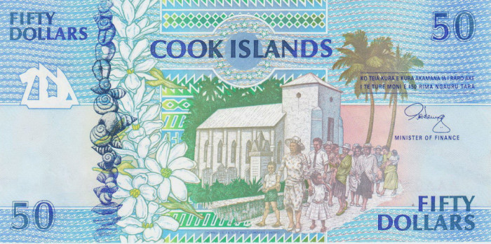 Bancnota Insulele Cook 50 Dolari (1992) - P10 UNC