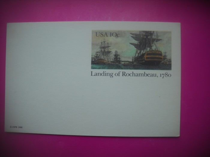 HOPCT 8015 LANDING OF ROCHAMBEAU 1780 -SUA-AMERICA DE NORD -NECIRCULAT-PATRIOT A