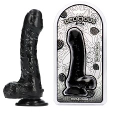 Dildo Realist Parfumat Ben, Aroma Lemn Dulce, PVC, Negru, 18.5 cm