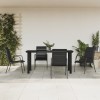 Gossi set mobilier de gradina, 5 piese, negru, otel si textilena