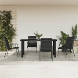 VidaXL Set mobilier de grădină, 5 piese, negru, oțel și textilenă