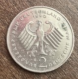 C50 - Moneda foarte veche - Germania - 2 marci - 1990 litera G