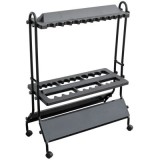 Stand metalic pentru 24 lansete, 91 x 69 x 31 cm, negru, Baracuda