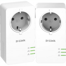 KIT ADAPTOR POWERLINE D-LINK tehnologie AV2 AV1000 pana la 1000Mbps 1 port Gigabit priza AC 2 buc. &amp;amp;quot;DHP-P601AV&amp;amp;quot; (include timbru verde 1.5 le foto