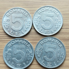 Moneda Romania 5 lei anul 1992,1993,1994,1995