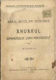 C9716N Anul școlar 1912-1913, Anuarul gimnaziului Ioan Maiorescu din Giurgiu, 1913, Giurgiu, circulat prin poștă din Vechiul Regat &icirc;n Ungaria la Arad
