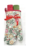 Set manusa bucatarie 3 piese Craciun Green