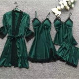 Cumpara ieftin Set Pijama de Dama 4 Piese din Satin - ANI01