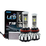 Set 2 LED-uri Auto Techstar&reg; T1S, H11/H9/H8, 35w, 8000 Lumeni, 6000K, AUTO, 12-24 Volti, CREE, Canbus, Radiator Aluminiu