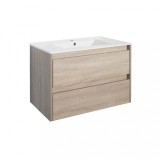 Mască de baie Porto 80 cu chiuvetă &icirc;n culoarea stejarului Sonoma