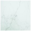 VidaXL Blat masă alb 70x70 cm 6 mm sticlă securizată design marmură