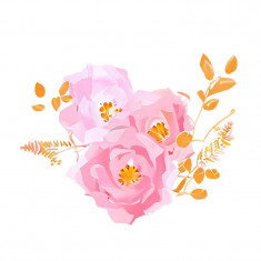 Sticker decorativ Trandafir, Roz, 75 cm, 7849ST