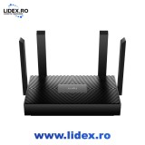 Router Wireless Gigabit CUDY WR1500 AX1500, Wi-Fi 6, Dual-Band 300 + 1201 Mbps, negru