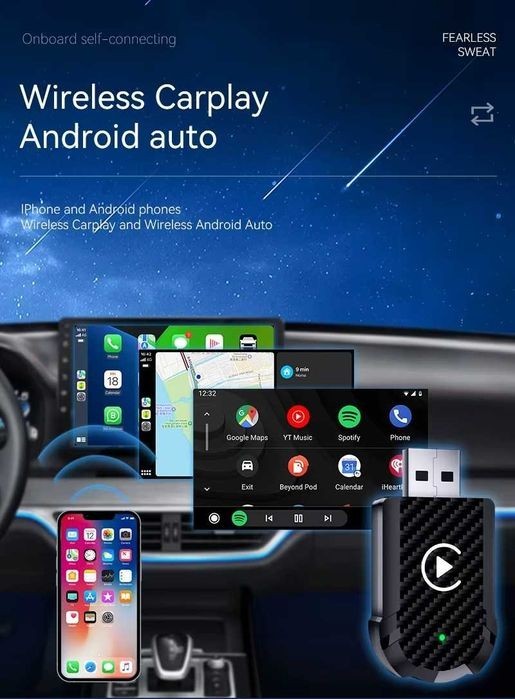 Adaptor Wireless Dongle CarPlay &amp; Android Auto