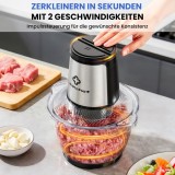 Cumpara ieftin Tocator Electric LINKChef, Bol Sticla 1.5L, 2 Viteze, Lame Inox, 400W, Argintiu
