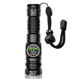 Lanterna profesionala cu led, COB, 50W, acumulator, zoom telescopic, display